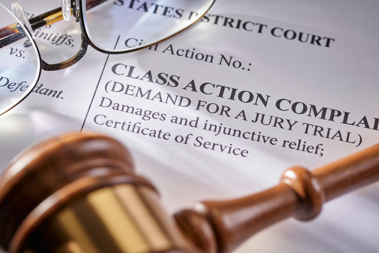 Class Action Lawsuit: Concept for legal class action lawsuit with gavel