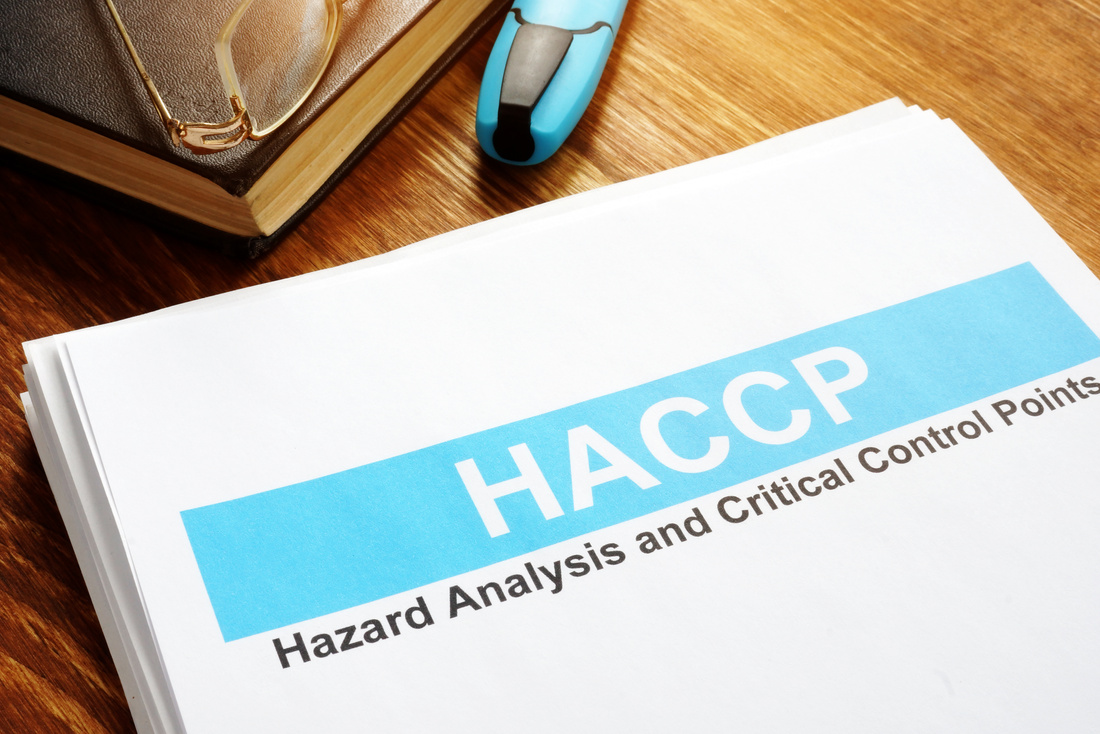 HACCP Hazard Analysis and Critical Control Points report on table.